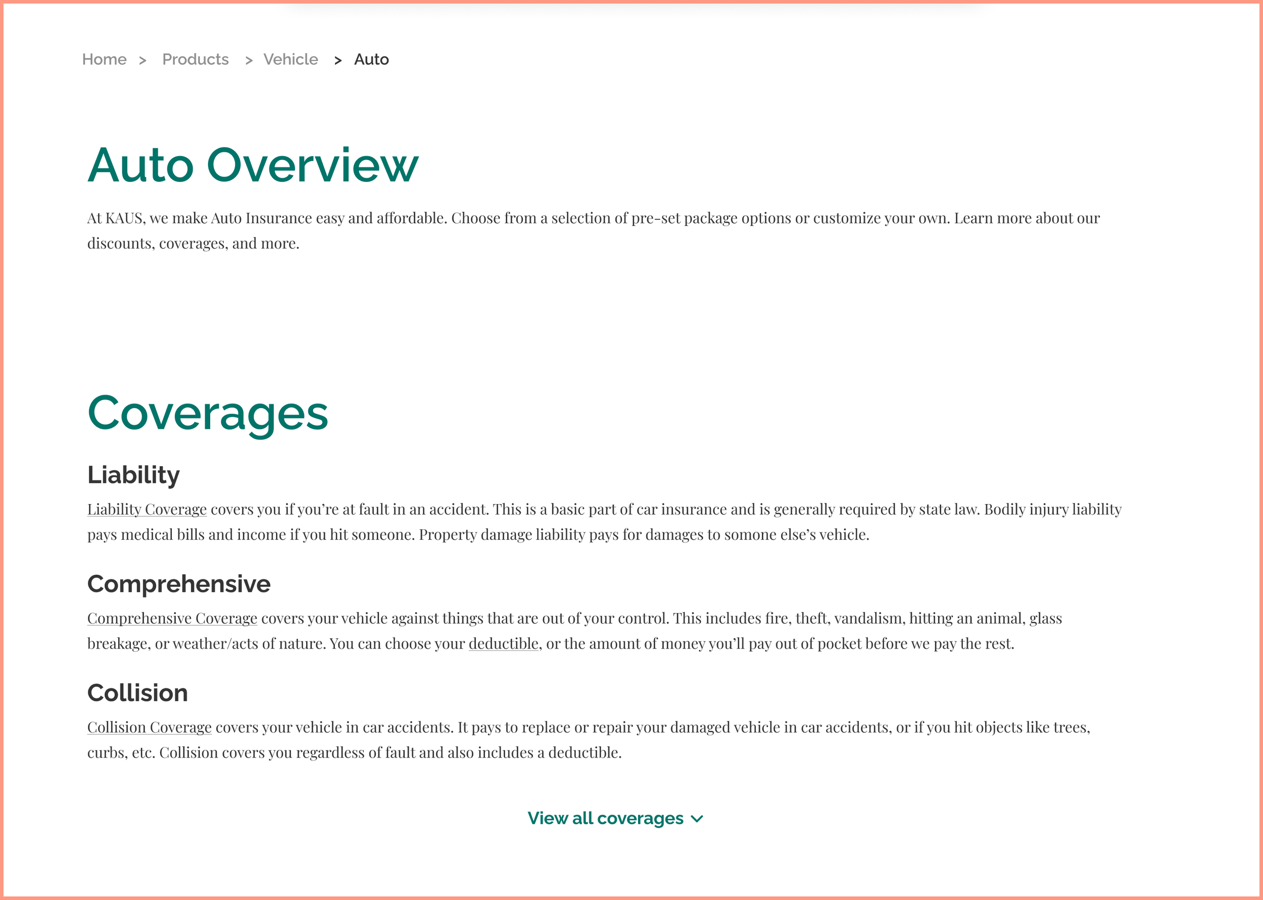Product page