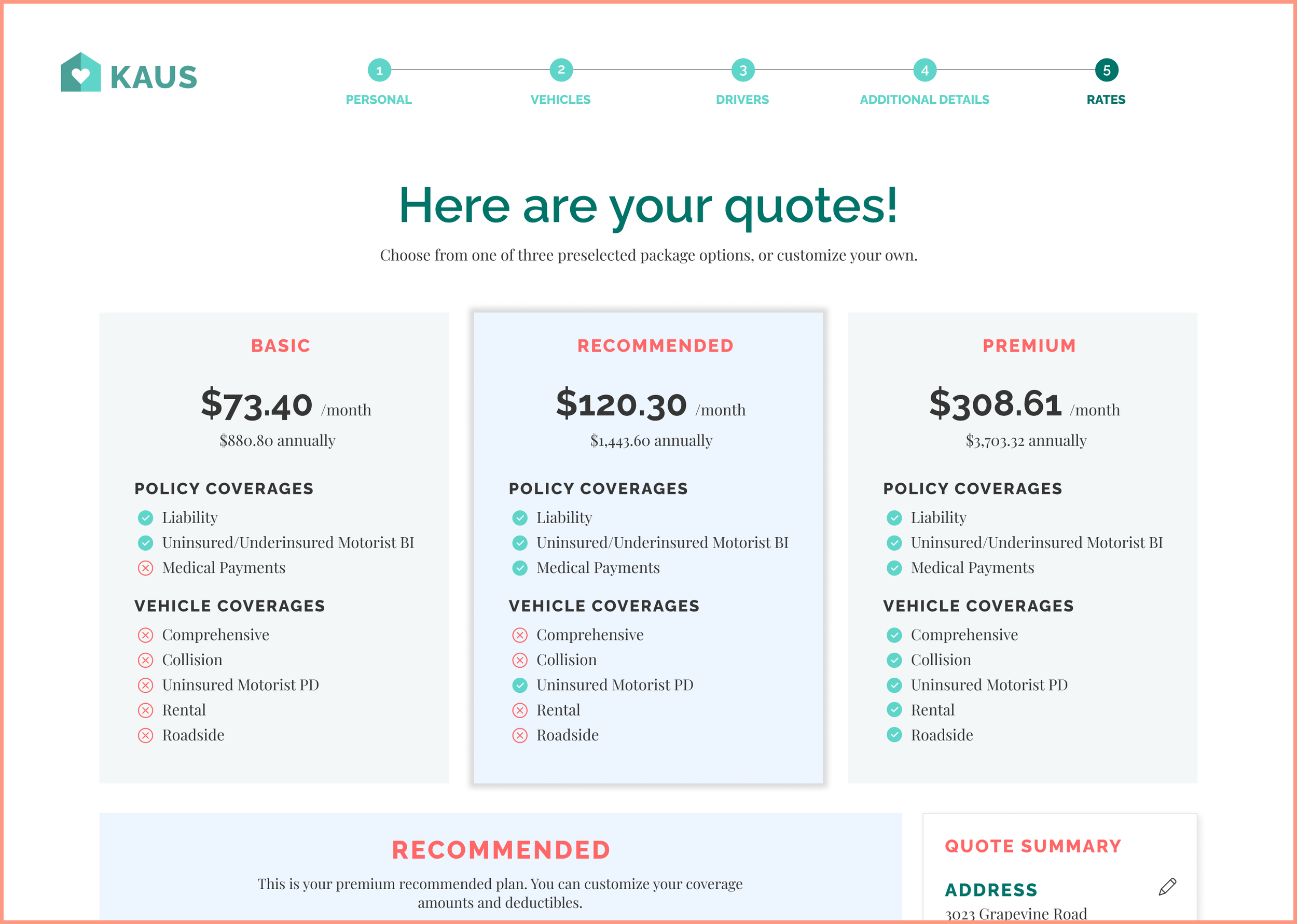 Quote: package options