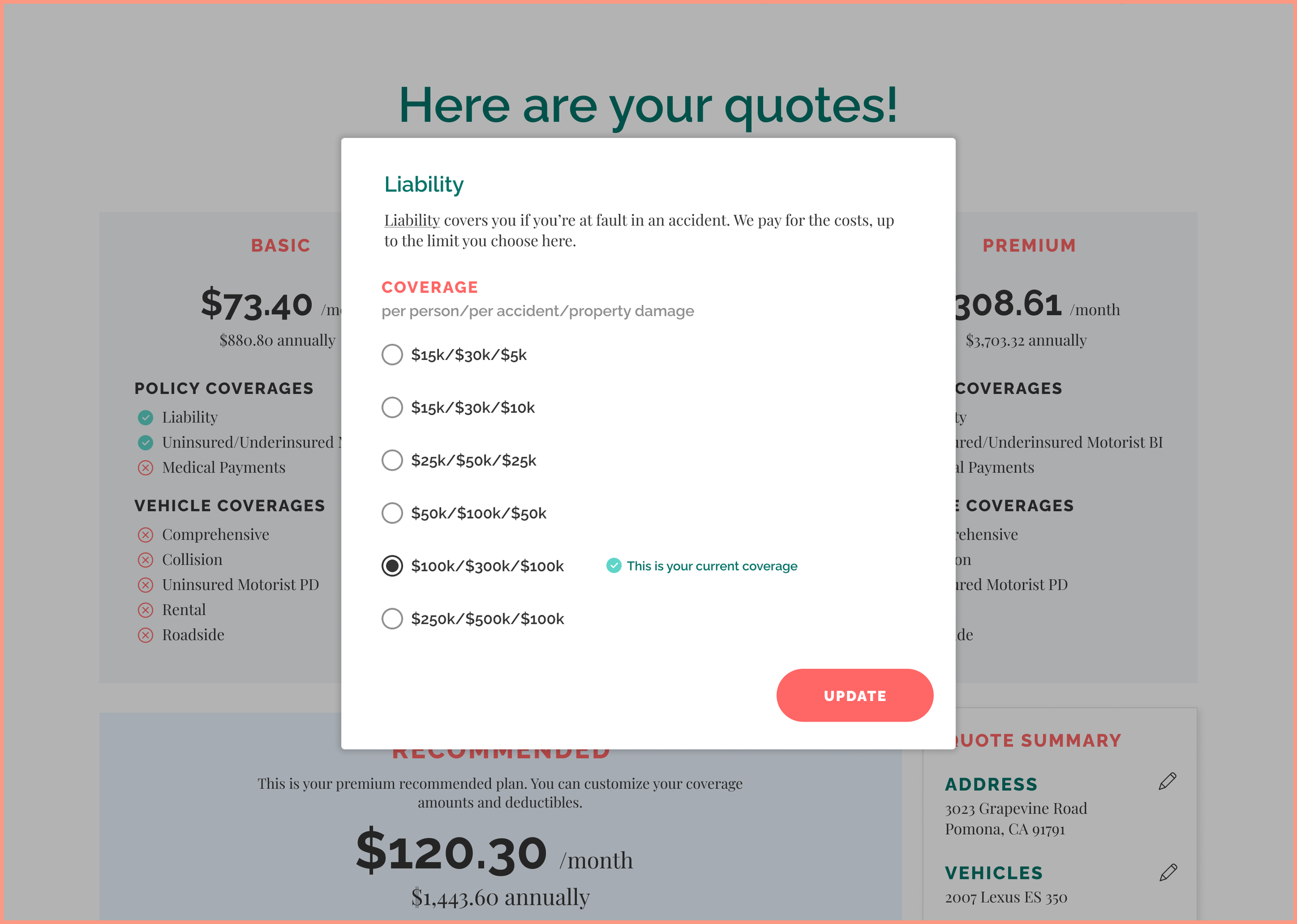 Quote: comparison view